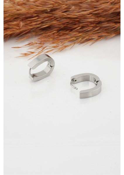 Kadın Çelik Basic Geometrik 1.5 cm Elips Moldel Klipsli Küpe fiyatları