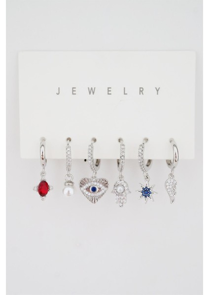 Kadın Kararmaz Altın Kaplama 6'lı Küpe Set