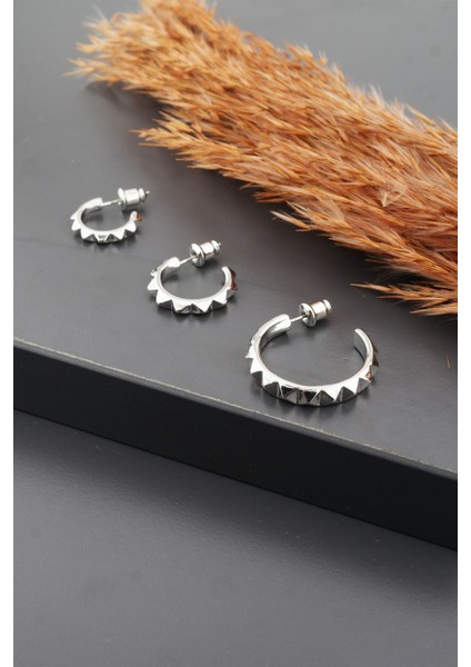 Kadın Basic 3 Boy 3'lü Küpe Seti fiyatları