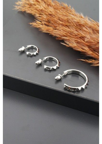 Kadın Basic 3 Boy 3'lü Küpe Seti modelleri