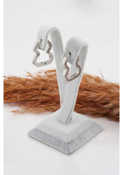 Kadın Çelik Basic Geometrik 2 cm Klipsli Küpe modelleri