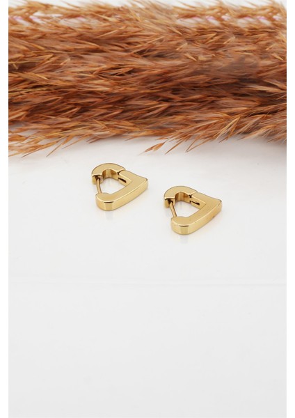 Kadın Çelik Basic Geometrik 1.5 cm Kalp Model Klipsli Küpe modelleri