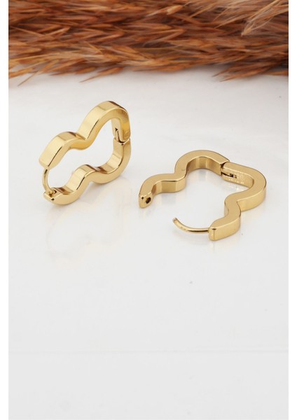 Kadın Çelik Basic Geometrik 2 cm Klipsli Küpe