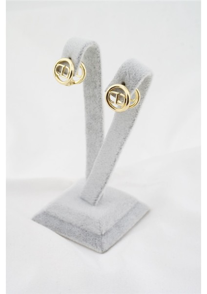 Kadın Altın Kaplama Zirkon Elips Model Minimal Küpe fiyatları