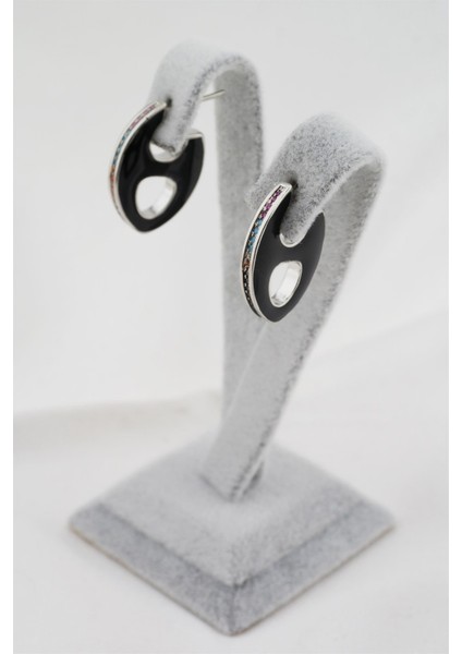 Kadın Altın Kaplama Zirkon Taşlı Mineli Elips Model Küpe fiyatları