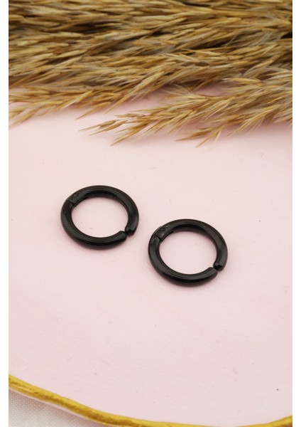 Unisex 316L Çelik Sıkıştırmalı Halka Küpe