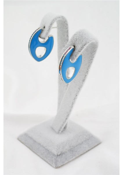 Kadın Altın Kaplama Zirkon Taşlı Mineli Elips Model Küpe fiyatları