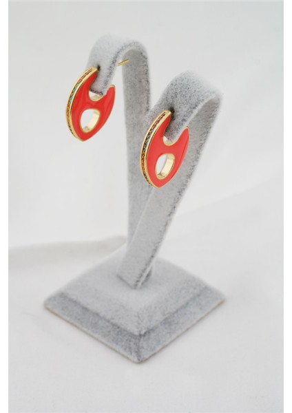 Kadın Altın Kaplama Zirkon Taşlı Mineli Elips Model Küpe fiyatları