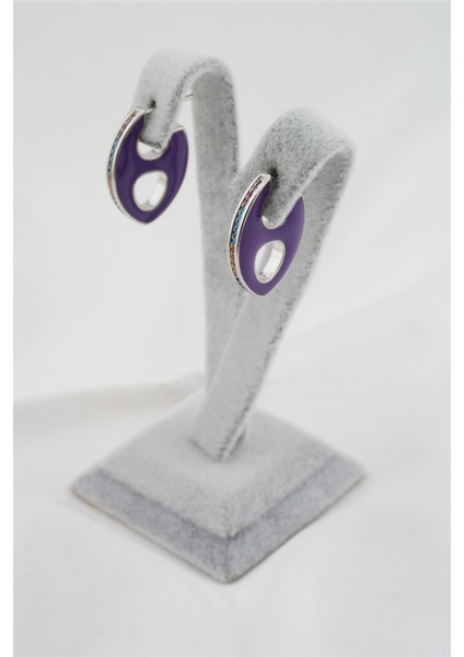 Kadın Altın Kaplama Zirkon Taşlı Mineli Elips Model Küpe fiyatları