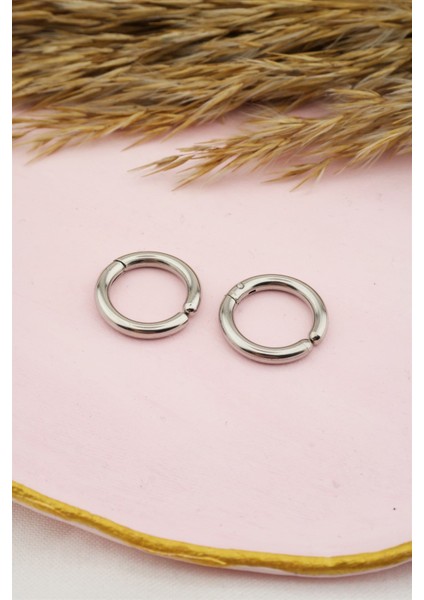 Unisex 316L Çelik Sıkıştırmalı Halka Küpe