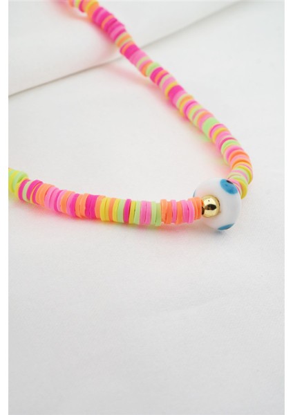 Kadın Cam Nazar Figürlü Renkli Fümo Kolye fiyatları