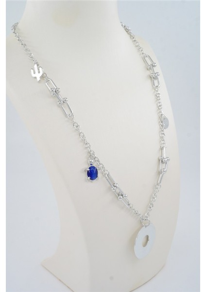 Kadın Özel Tasarım Taşlı Kaplunbağa Figürlü 60 cm Kolye modelleri