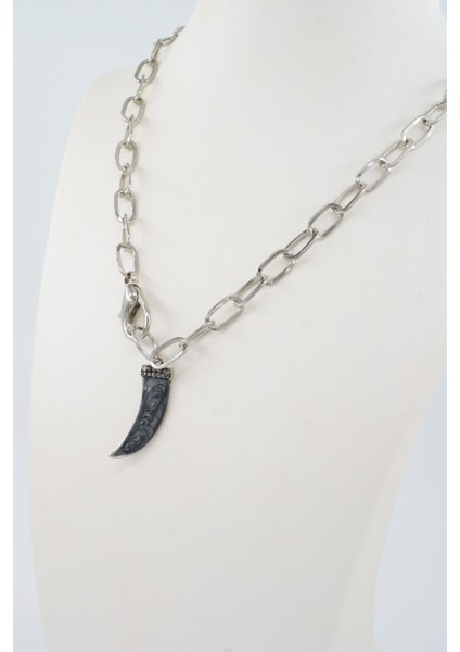 Kadın Özel Tasarım Diş Figürlü Yapıştırma Taşlı Kolye fiyatları