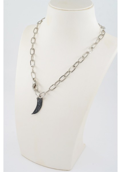 Kadın Özel Tasarım Diş Figürlü Yapıştırma Taşlı Kolye modelleri