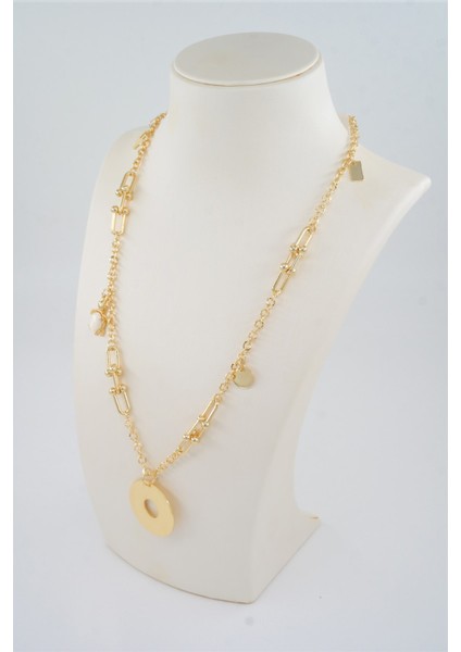 Kadın Özel Tasarım Taşlı Kaplunbağa Figürlü 60 cm Kolye