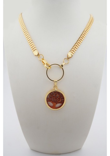 Kadın Özel Tasarım Hayat Ağacı Figürlü Yılan Zincir Kolye fiyatları