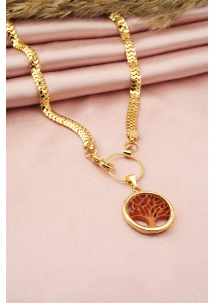 Kadın Özel Tasarım Hayat Ağacı Figürlü Yılan Zincir Kolye modelleri