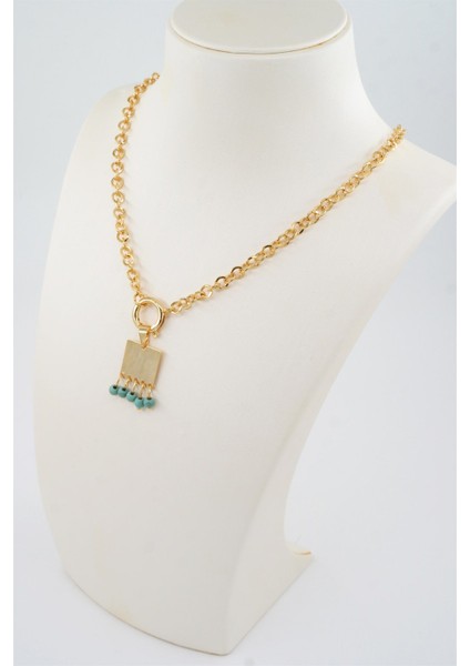 Kadın Özel Tasarım Taş Boncuklu Kolye