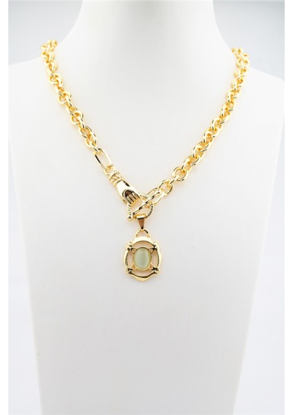 Kadın 40 cm Elips Taşlı El Detaylı Kolye fiyatları