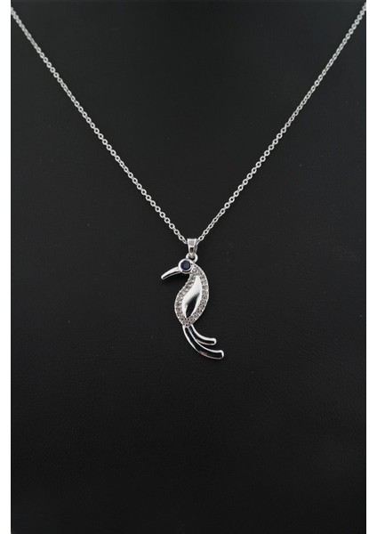 Kadın Papağan Figürlü Zirkon Taşlı Kolye fiyatları