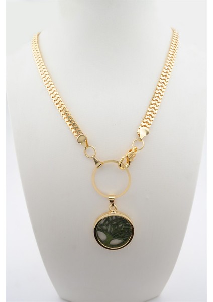 Kadın Özel Tasarım Hayat Ağacı Figürlü Yılan Zincir Kolye fiyatları