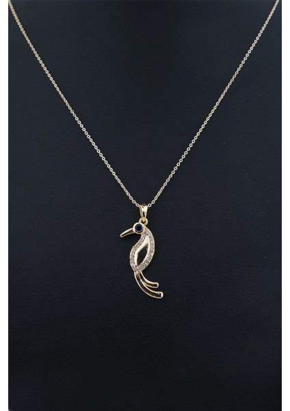 Kadın Papağan Figürlü Zirkon Taşlı Kolye fiyatları