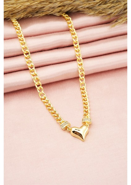 Kadın Özel Tasarım Zirkon Taşlı Kalp Figürlü Kolye fiyatları