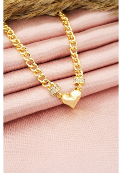 Kadın Özel Tasarım Zirkon Taşlı Kalp Figürlü Kolye modelleri