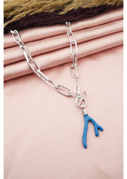 Kadın Özel Tasarım Dal Figürlü Kalın Zincirli Kolye