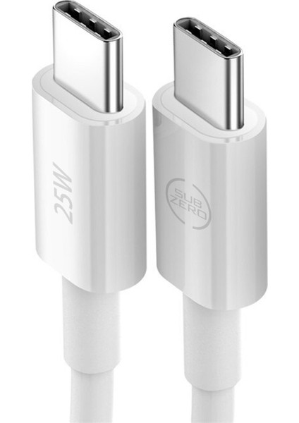 Subzero 25W Hızlı Type C Şarj Kablosu Uzun 1 Metre Çift Taraflı Type-C To Type-C 25W Pd Şarj Kablo 100CM