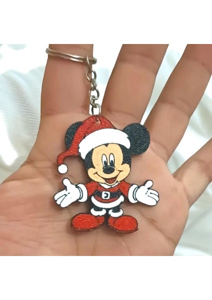 Mickey Christmas Yılbaşı Sevimli Figür Karakter Anahtarlık