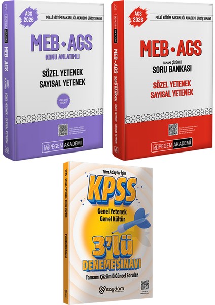 2026 Meb Ags Sözel-Sayısal Yetenek Konu Anlatımı(Video Ders Hediyel)Tamamı Çözümlü Soru Bankası