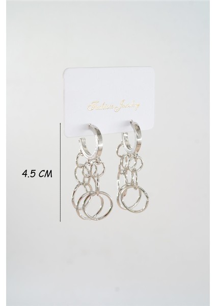 Kadın Özel Tasarım Sallantılı Halkalardan Oluşan Küpe modelleri