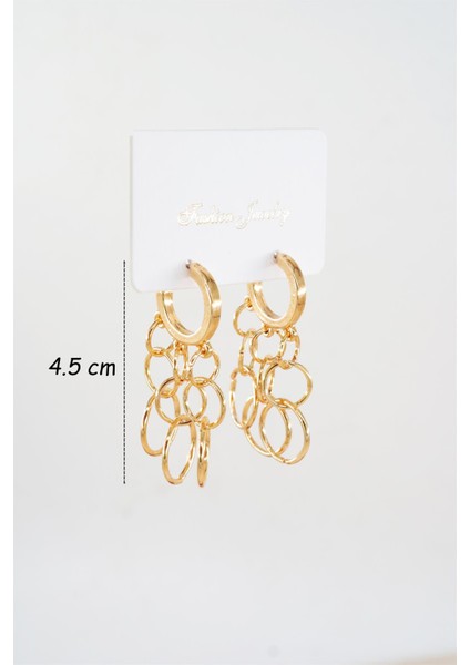 Kadın Özel Tasarım Sallantılı Halkalardan Oluşan Küpe modelleri