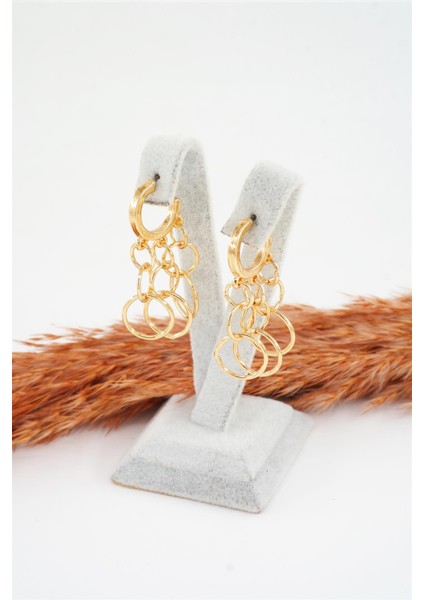 Kadın Özel Tasarım Sallantılı Halkalardan Oluşan Küpe fırsatları