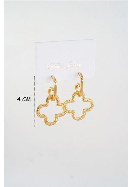 Kadın Özel Tasarım Sallantılı Yonca Model Küpe modelleri