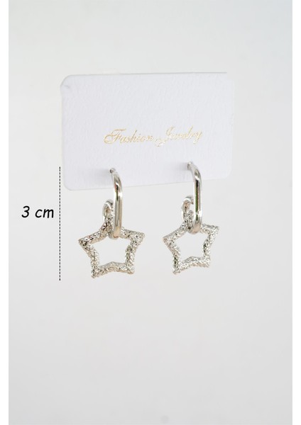 Kadın Özel Tasarım Sallantılı Yıldız Model Küpe modelleri