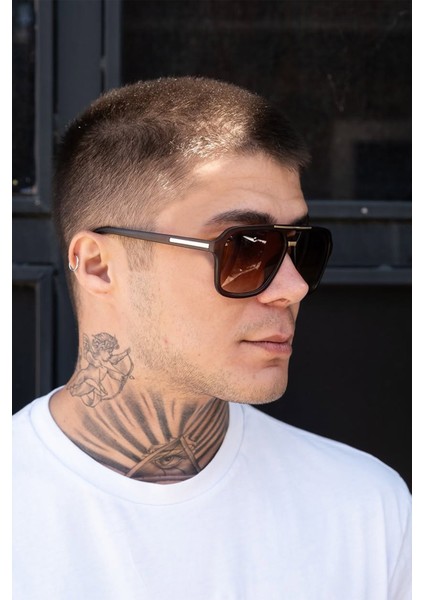 Erkek Kahverengi Güneş Gözlük UV400 Koruma