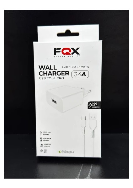 Fqx 3.4A Hızlı Şarj Adaptörü (Micro To Usb) fiyatları