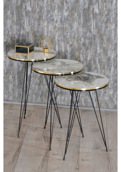 Orta Sehpa Siyah Metal Ayak Kr Altın Bendir fırsatları