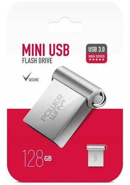 Powerway Mini 128GB Metal Mini USB 3.0 Flash Bellek Yüksek Hızlı