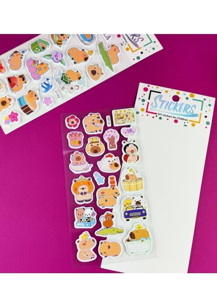Capybara Sticker 3D Kabartmalı 12 Li fiyatları