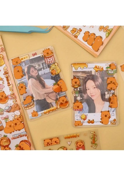Capybara Sticker 3D Kabartmalı 12 Li modelleri