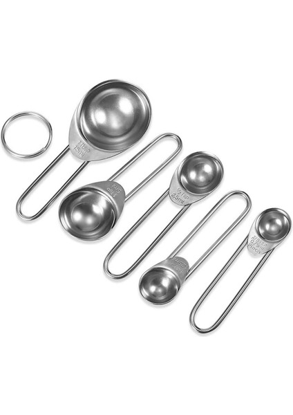 Çelik 5 Parça Kahve ve Baharat Ölçüm Kaşığı Seti, Pratik ve Şık Tasarım fiyatları