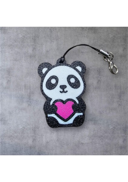 Kalp Tutan Panda Sevimli Figür Karakter Anahtarlık