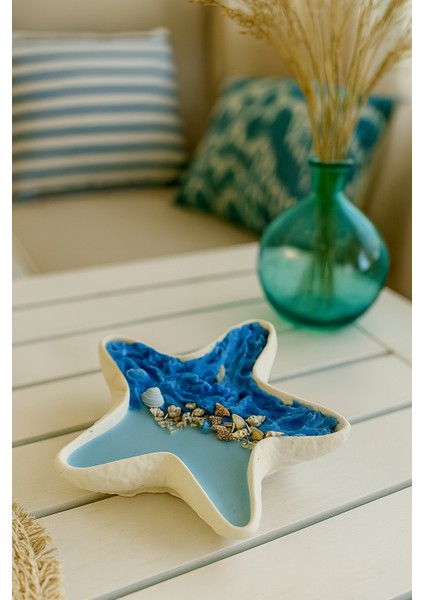 Deniz Yıldızı Tabakta Okyanus Esintili Soya Mum – 3 Fitilli, Deniz Temalı Tasarım modelleri