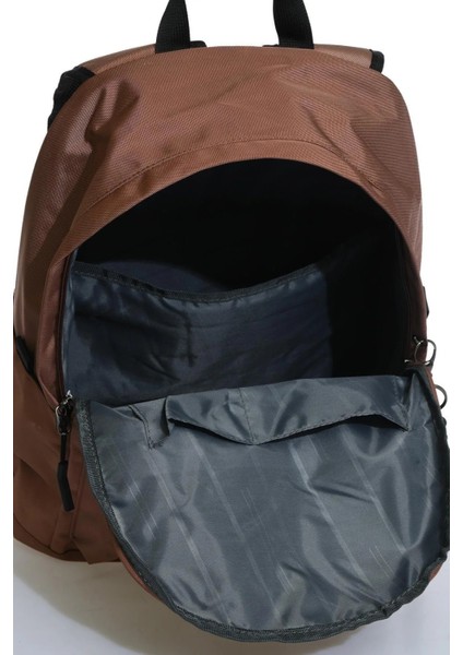 Lüks Ortaokul ve Lise Çantası Su Geçirmez Kumaş Büyük Boy Laptop Bölmeli Somon Renk Okul Çantası