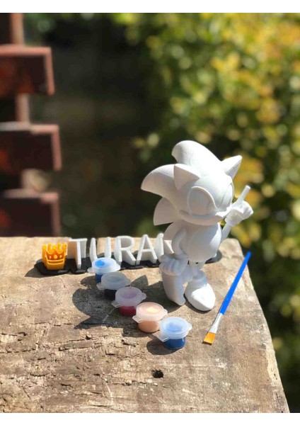 Sonic Figürü Kendin Boya Seti – Çocuklar Için Boya ve Fırça Dahil