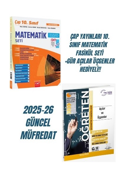 10. Sınıf Matematik Fasikül Seti +Gür Açılar Üçgenler Hediyeli!!