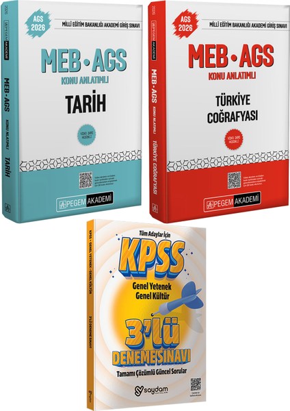 2026 Meb-Ags Tarih-Türkiye Coğrafyası Konu Anlatımı-Çözümlü 3 Deneme Hediye